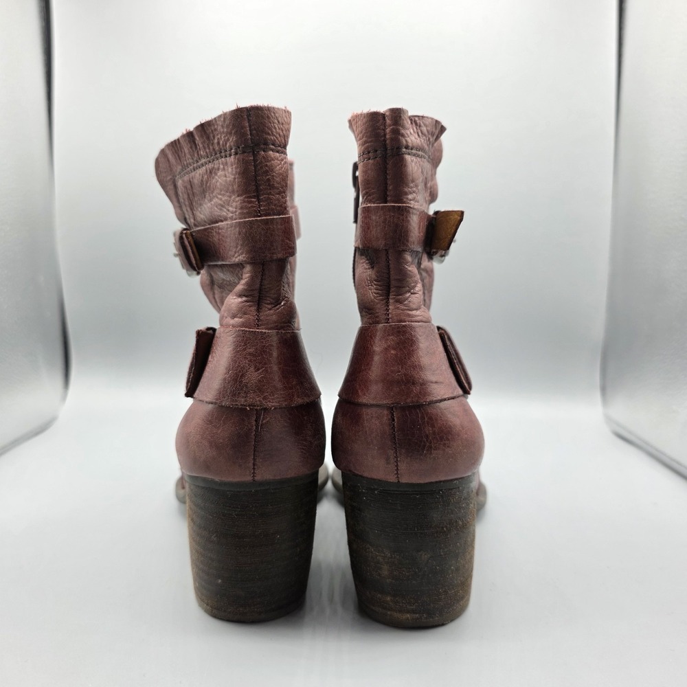 Naya Virtue Boots Women 8 Oxblood Bordo Leather Ankle Western Boho Anthropologie - Picture 6 of 14